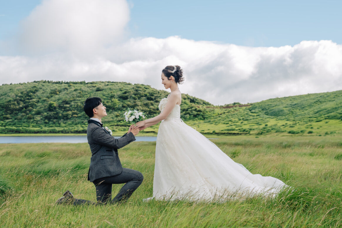 草千里ヶ浜｜お客様レポート｜福岡・九州で和装の神社結婚式・和婚ならウェディングセレクト！和婚